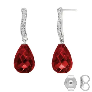 6.88 Carat 14K Solid White Gold Rhythm Of The Night Ruby Diamond Earrings