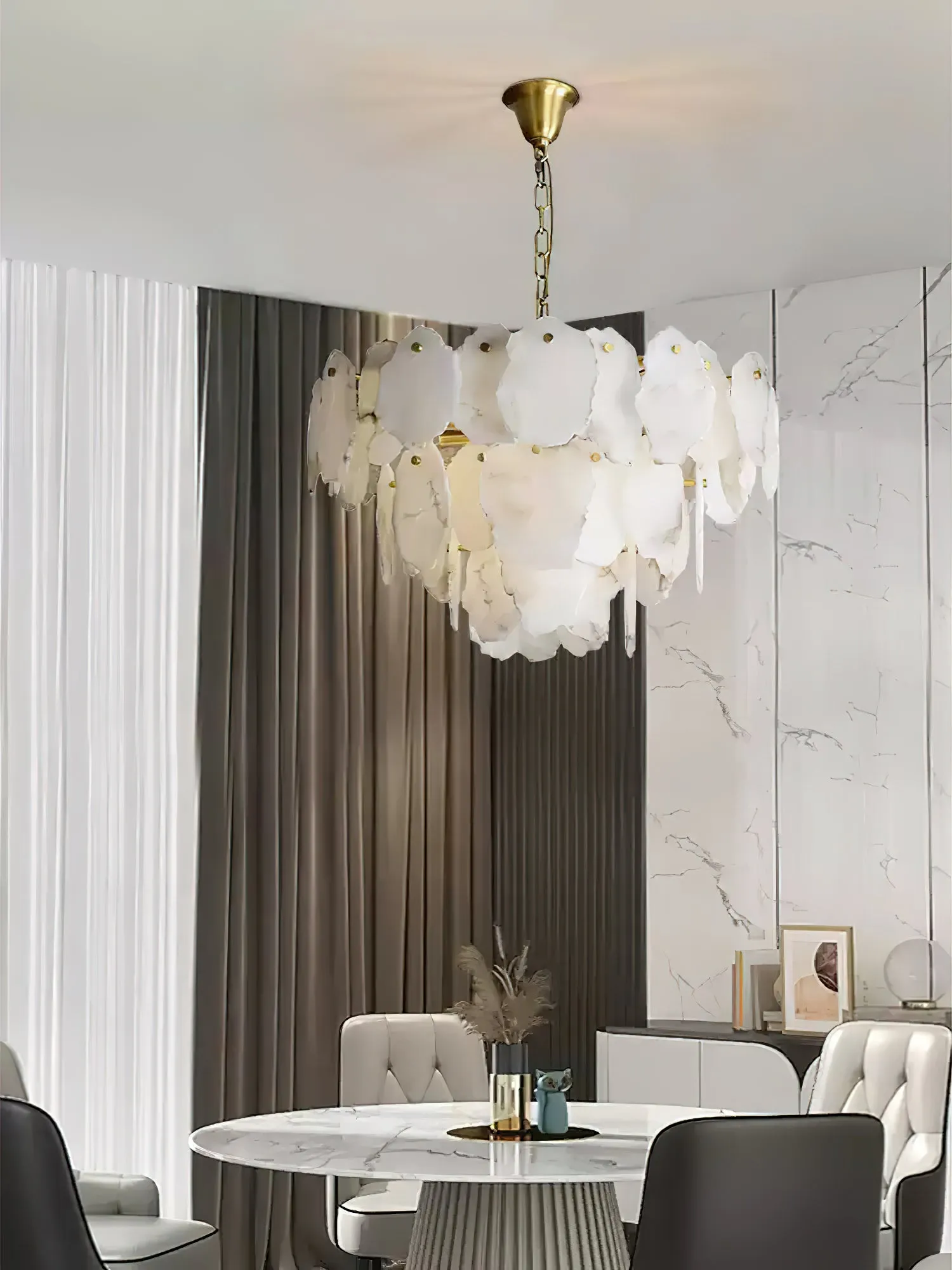 Crescent Alabaster Chandeliers
