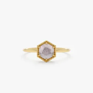 Hexagon Labradorite Ring, Anaya