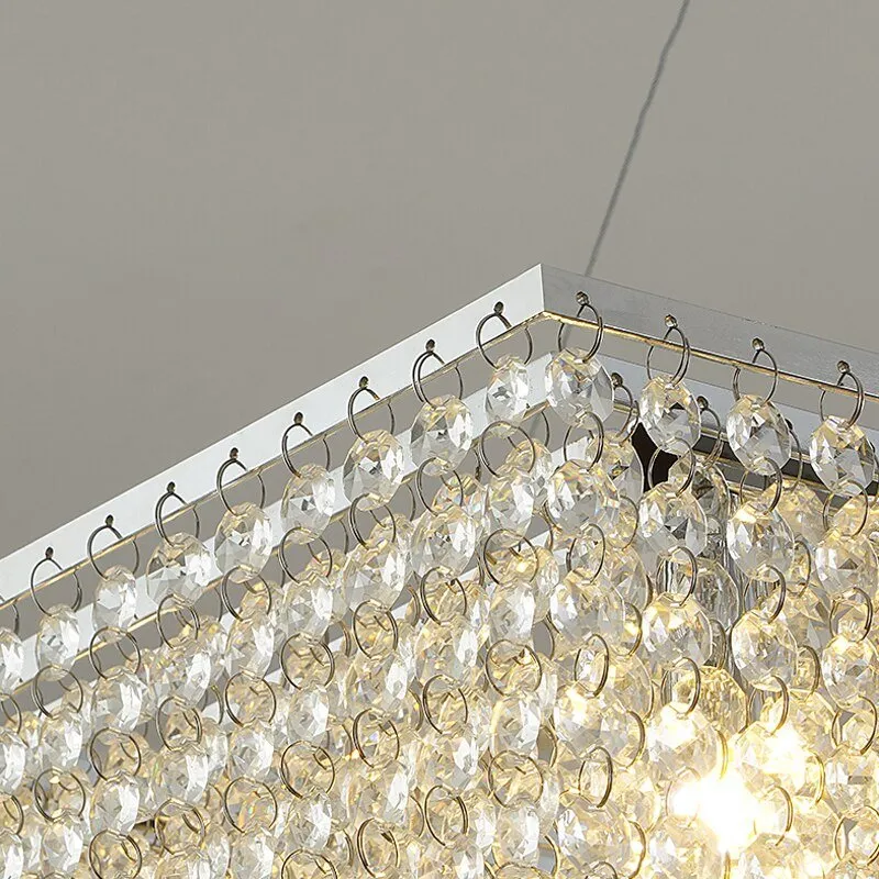 Modern Round Crystal Chandelier For Living Room Chrome Gold