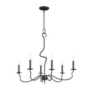 Padrona 33 in. 6 lights Chandelier Black Oxide finish