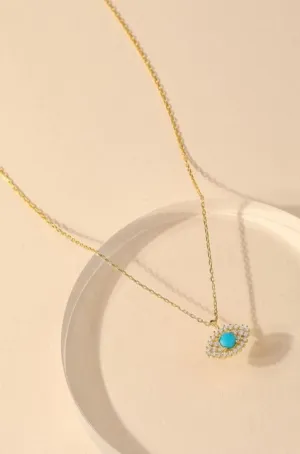Pave Evil Eye Pendant Necklace