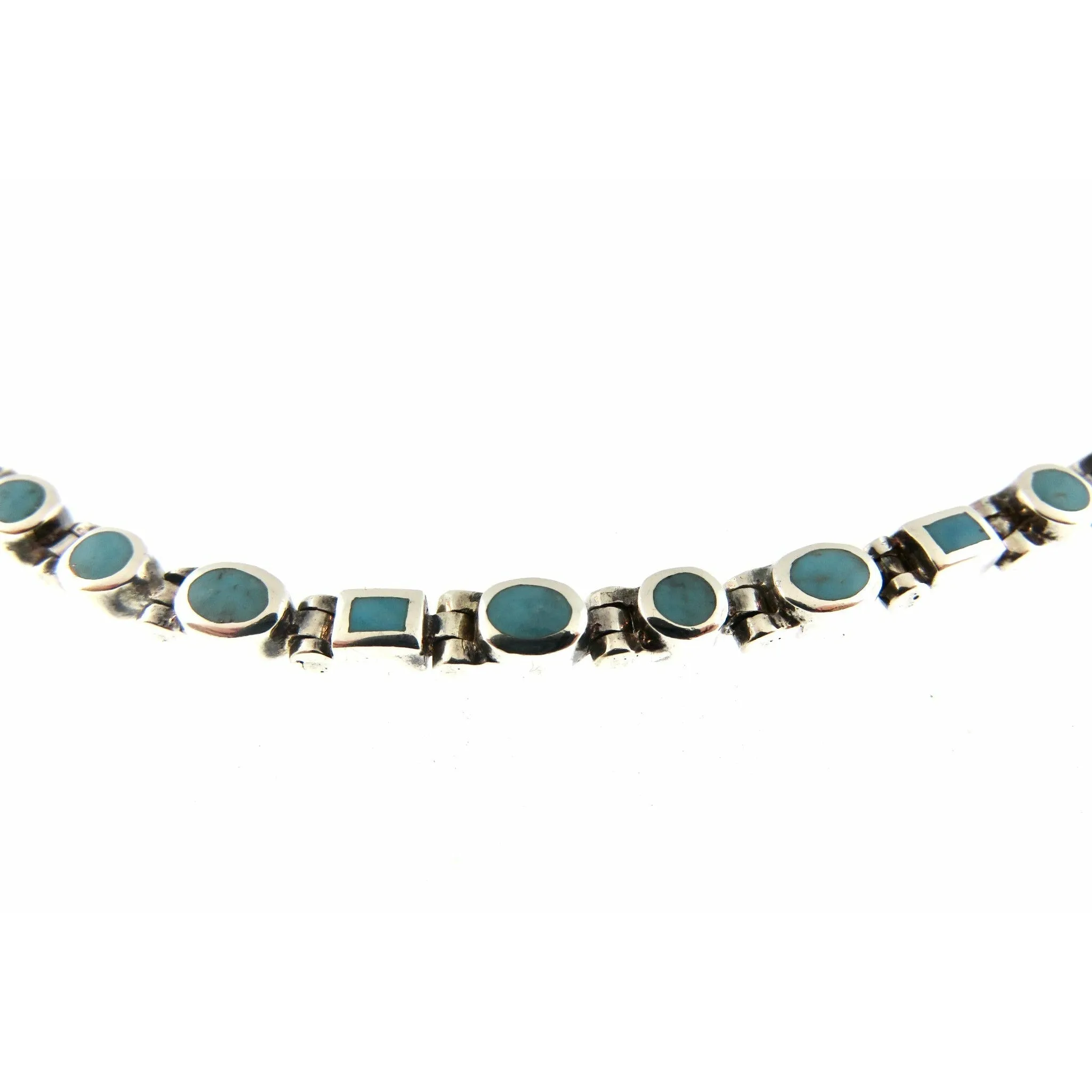 Peyote Bird Mini Dot Dash Turquoise Tennis Necklace