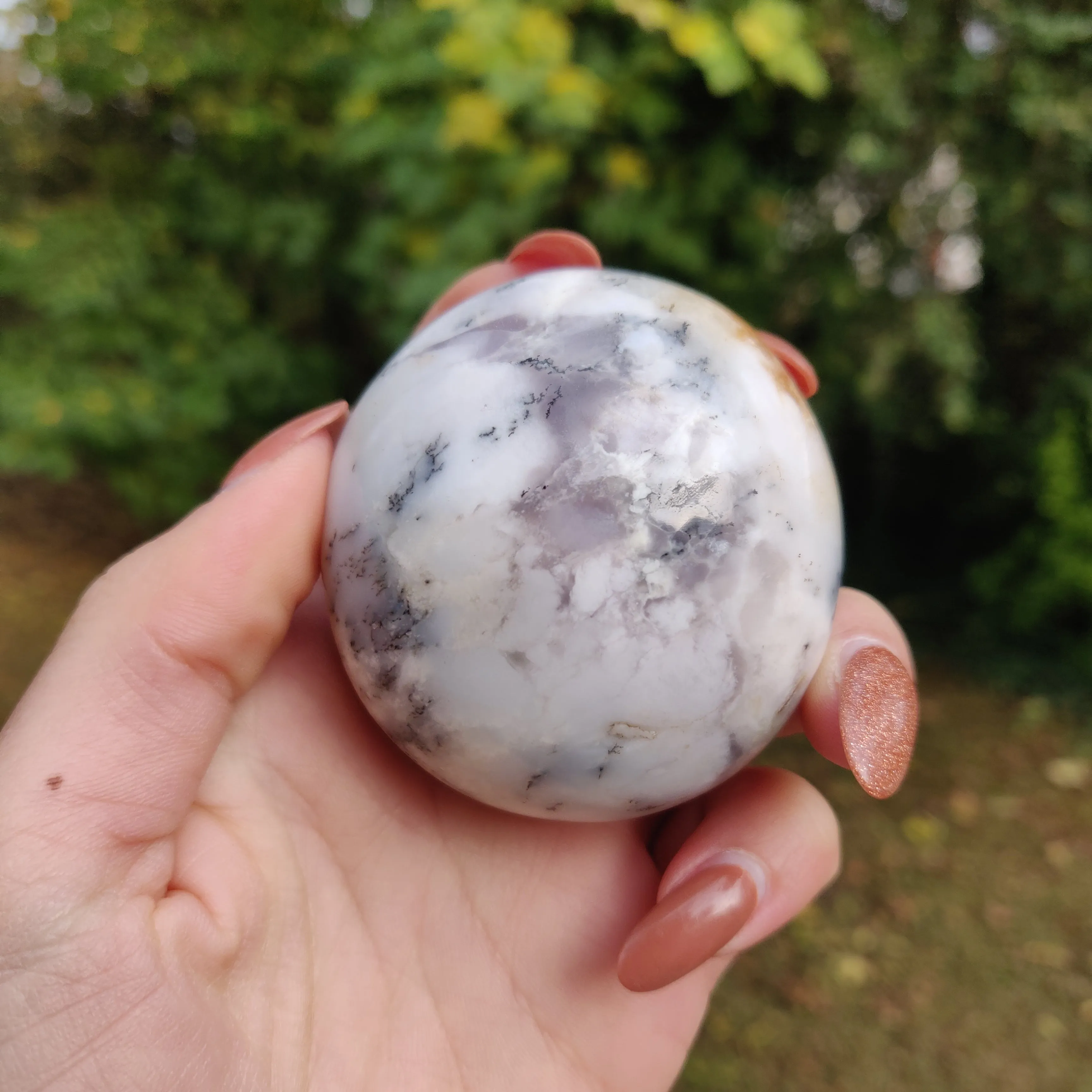 Purple Dendritic Opal  Palm Stone (#8)