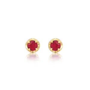 Small Illusion Set Ruby Studs