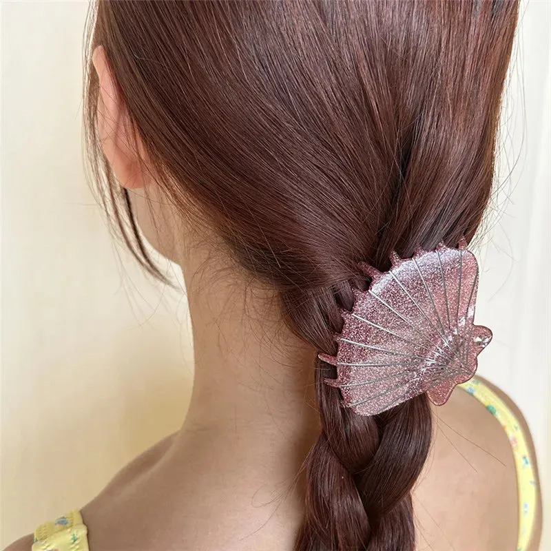 TAVIMART  -  1PC Shell Shape Hair Clips Acrylic Hair Claws Beach Hairpins Acetate Barrette Charm Crab Hairgrip Headwear Styling Accessories