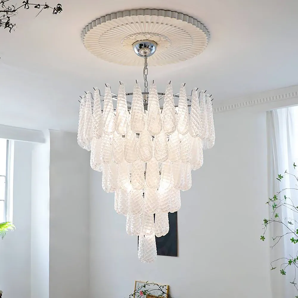 Vintage Murano Glass Petals Chandelier